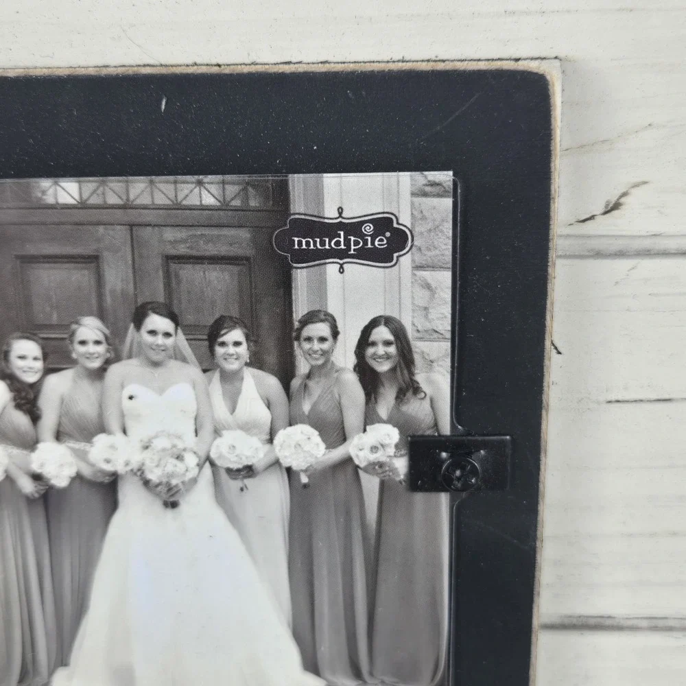 2 Mud Pie The Guys & The Girls Wedding Party Photo Frames White Shiplap NEW